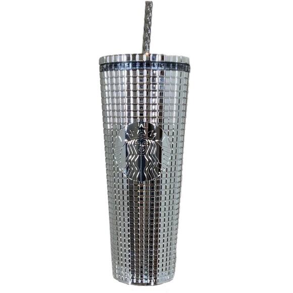 Starbucks 2023 Holiday Silver Disco Ball Mirror Venti Tumbler NWT Water Bottle - Picture 1 of 8